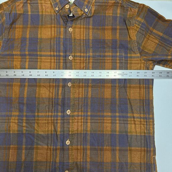 Territory Ahead Shirt Men Medium Button Corduroy Rust Brown Plaid Western Cowboy - Picture 6 of 9